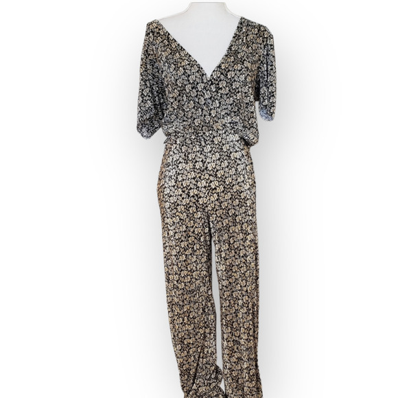 Zara Floral Belted Jumpsuit Bloggers Favorite Size Medium - Picture 3 of 11